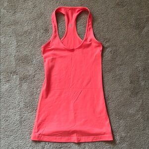 Lululemon Athletica Orange-Pink Fitted Tank Top
